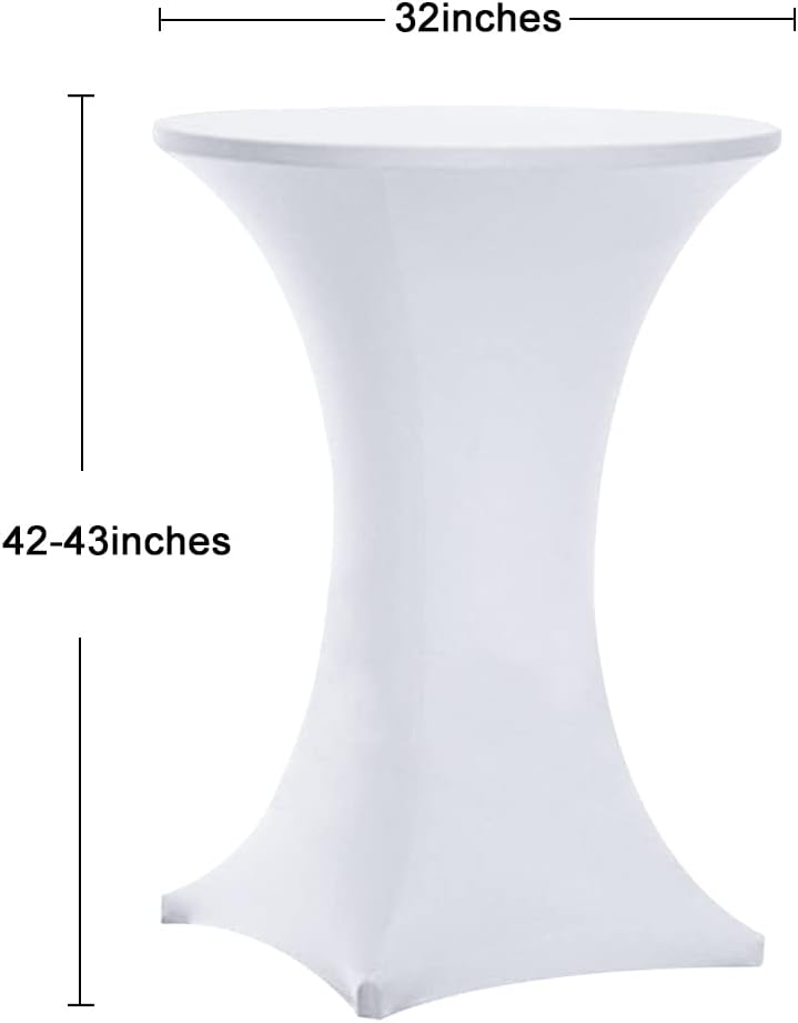 Tina's Cocktail Table Covers White, Cocktail Tablecloth 20 Pack 32x43 Inch