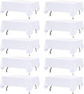10 Pack White Table Cloths for 8ft Rectangle Tables, 60x126 Inch Tablecloth