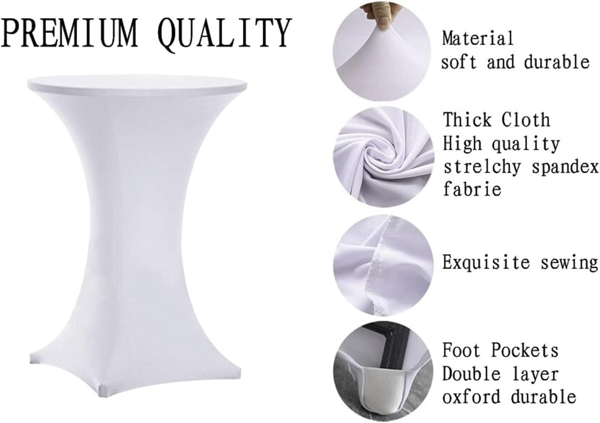 Tina's Cocktail Table Covers White, Cocktail Tablecloth 20 Pack 32x43 Inch