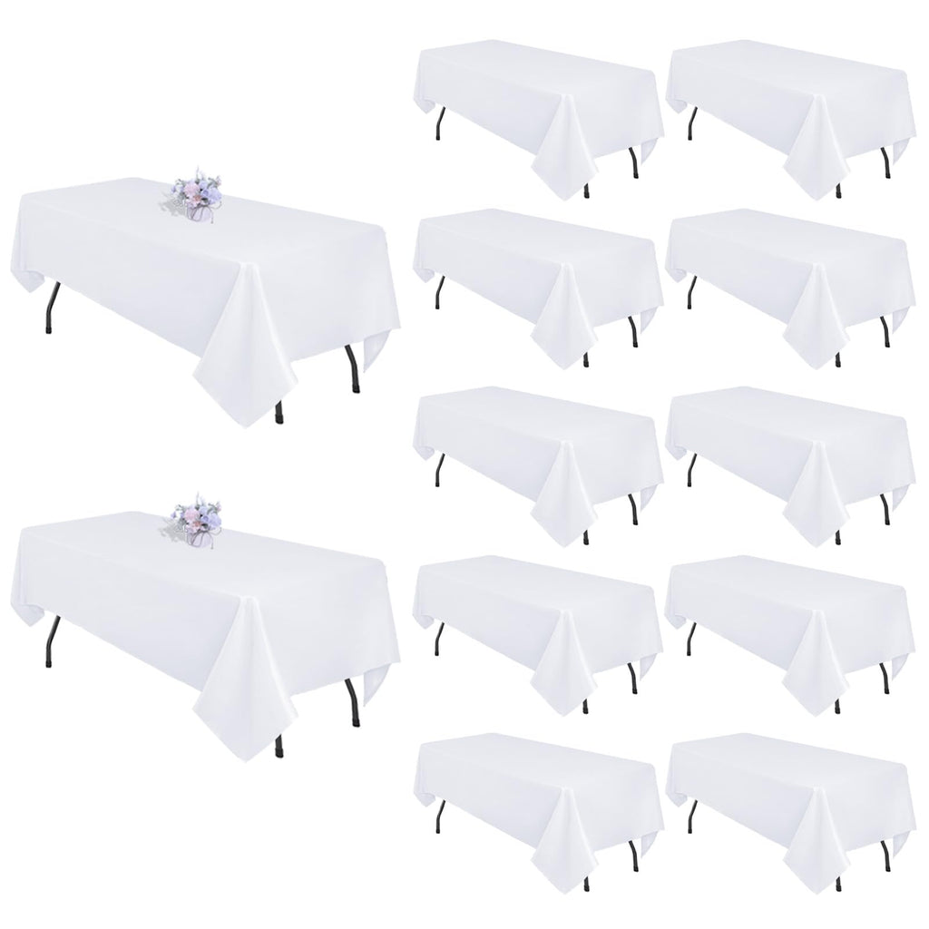 12 Pack 60 x 126 Inch Black Tablecloths for 8 Foot Rectangle Tables
