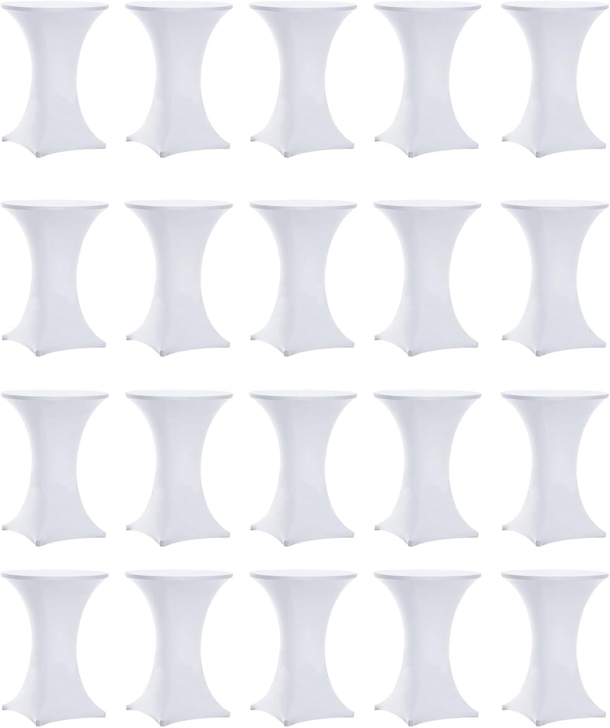 Tina's Cocktail Table Covers White, Cocktail Tablecloth 20 Pack 32x43 Inch