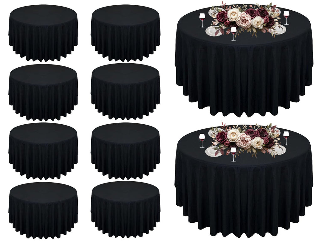 10Pack Black Tablecloths for 8 Foot Rectangle Tables 60 x 126 Inch