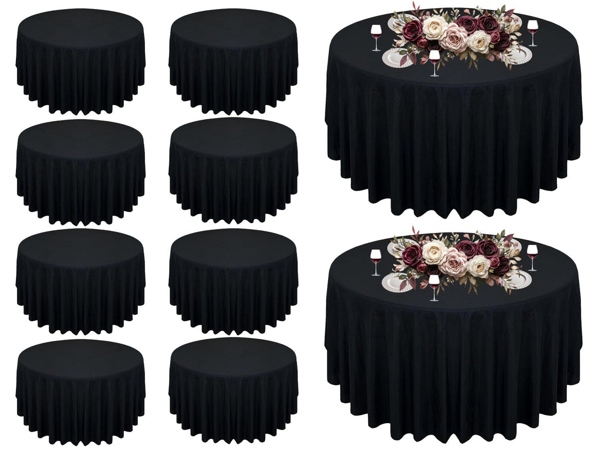 10Pack Black Tablecloths for 8 Foot Rectangle Tables 60 x 126 Inch