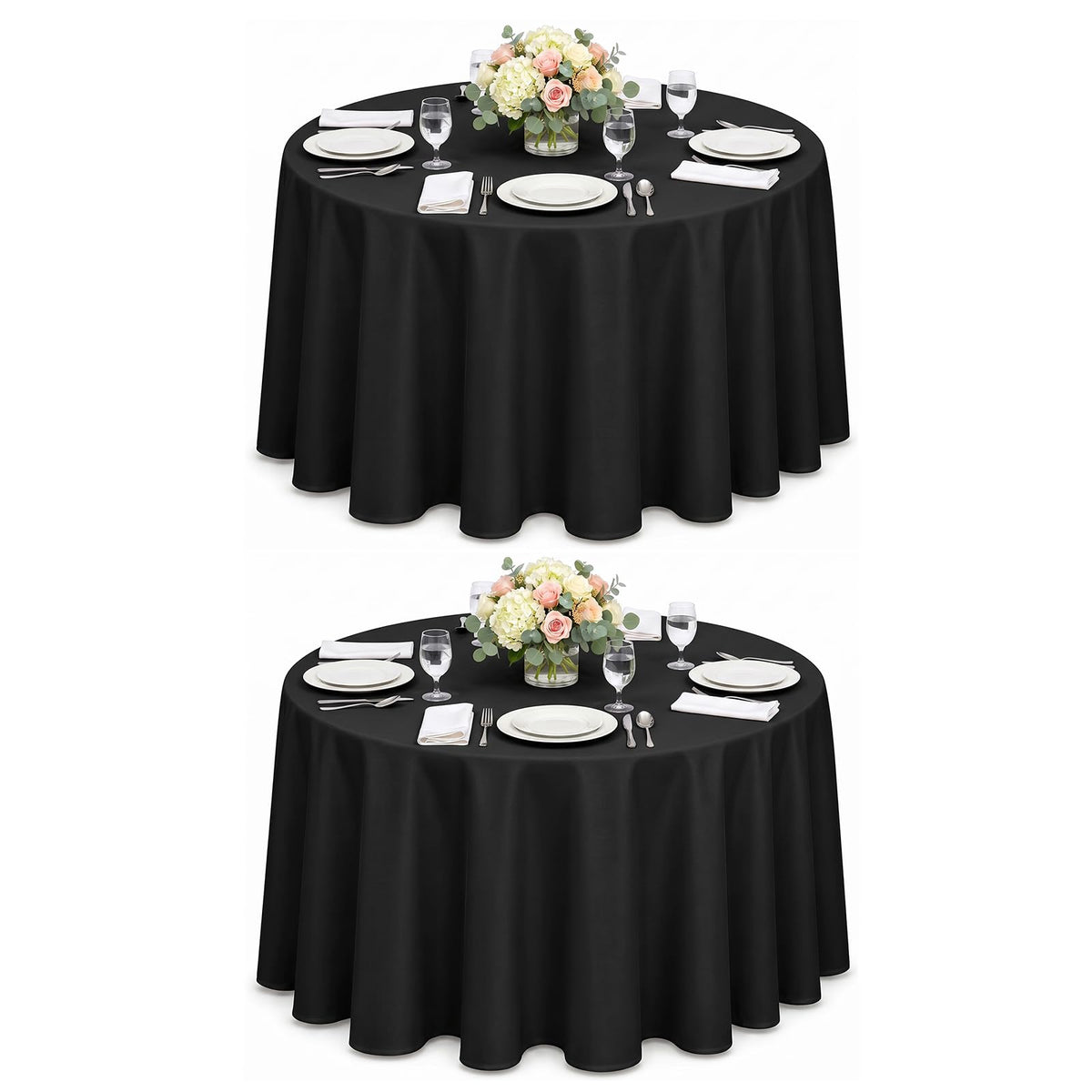10 Pack 120 Inch White Round Tablecloth, Washable Polyester Tablecloths Stain & Wrinkle Resistant, Elegant Fabric Table Cloth for Wedding Party Banquet Dining Decoration Banquet, Formal Events