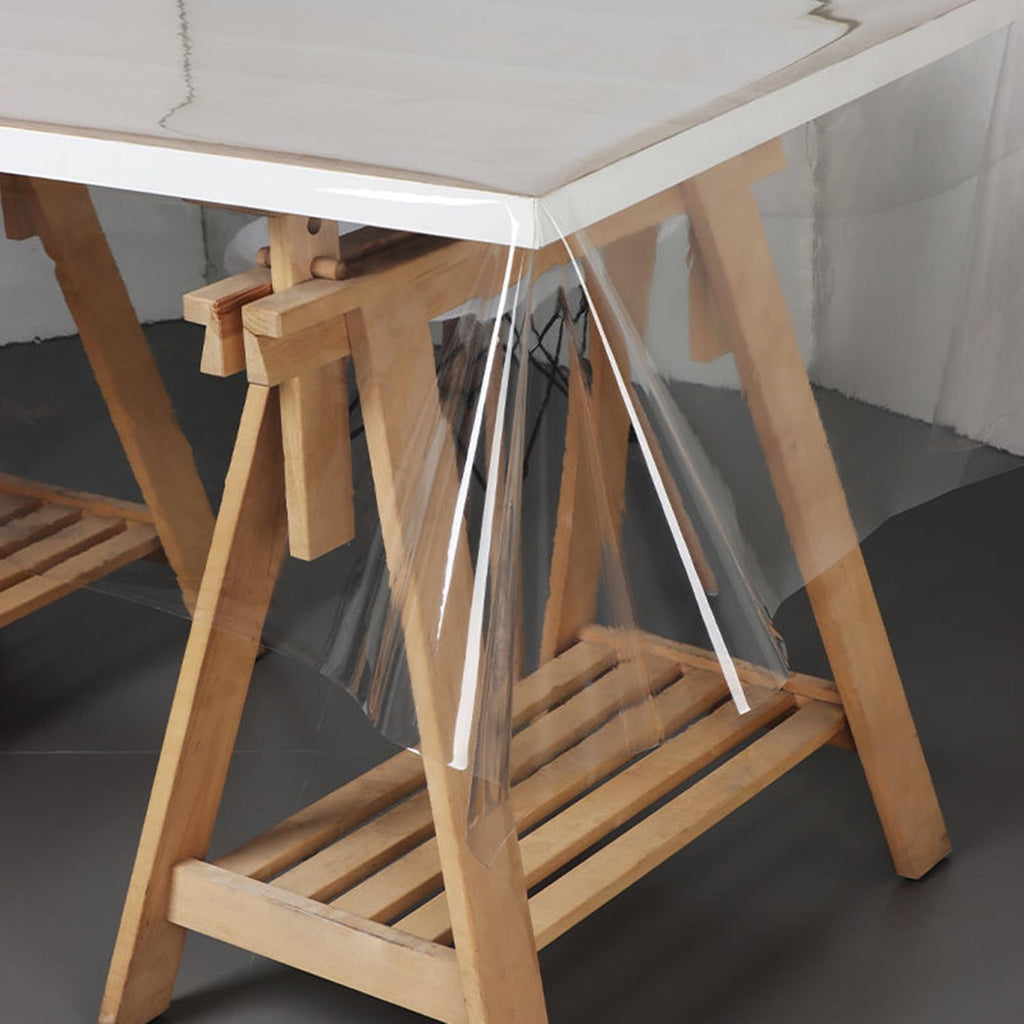 Pioggia Clear Tablecloth Protector Rectangle Waterproof Oil-Proof Plastic Table Cloth Wipeable PVC Table Cover for Indoor and Outdoor (Clear, 60 x 120 Inch)