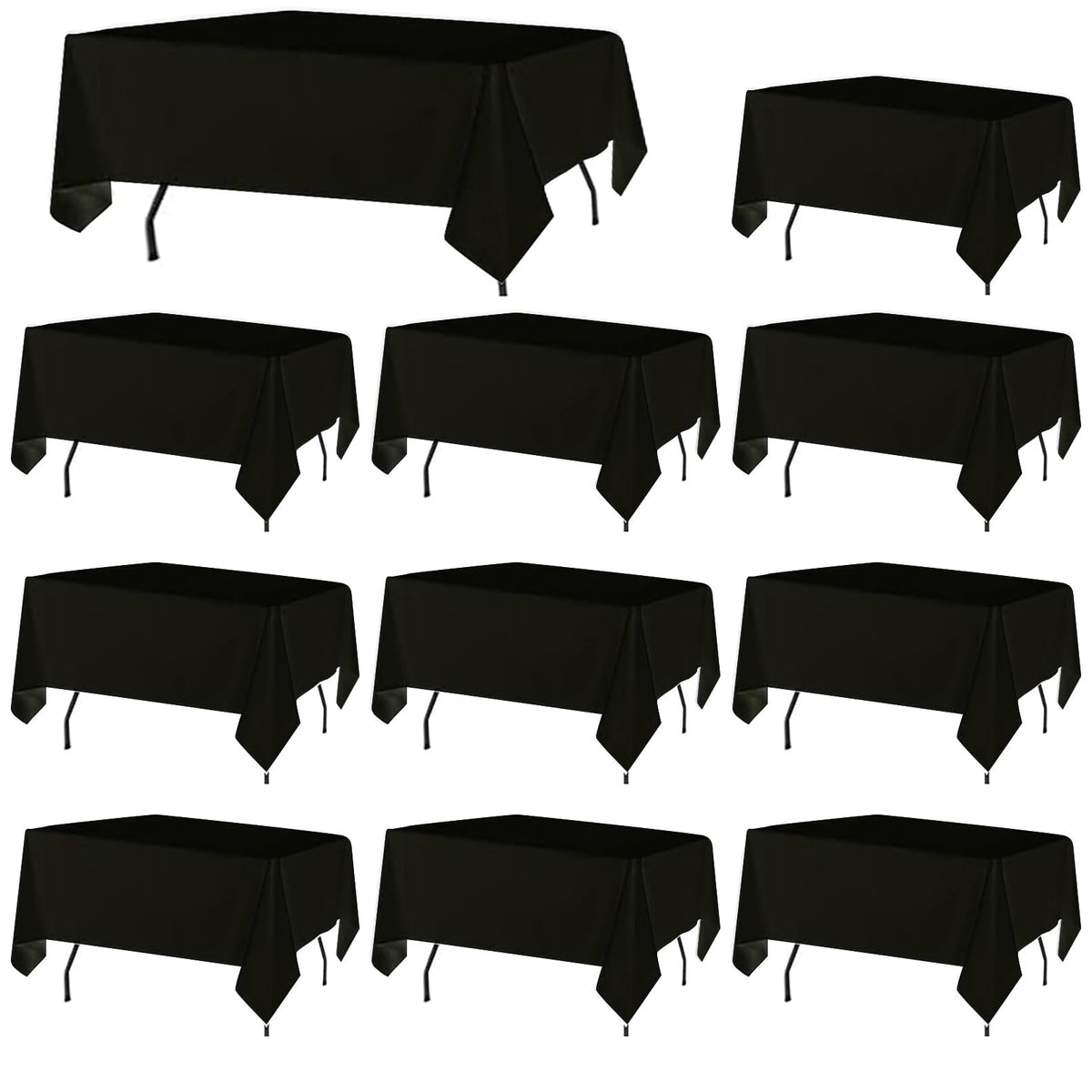 10 Pack White Table Cloths for 8ft Rectangle Tables, 60x126 Inch Tablecloth
