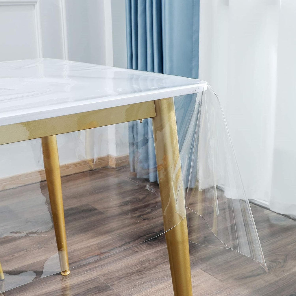 Pioggia Clear Tablecloth Protector Rectangle Waterproof Oil-Proof Plastic Table Cloth Wipeable PVC Table Cover for Indoor and Outdoor (Clear, 60 x 120 Inch)
