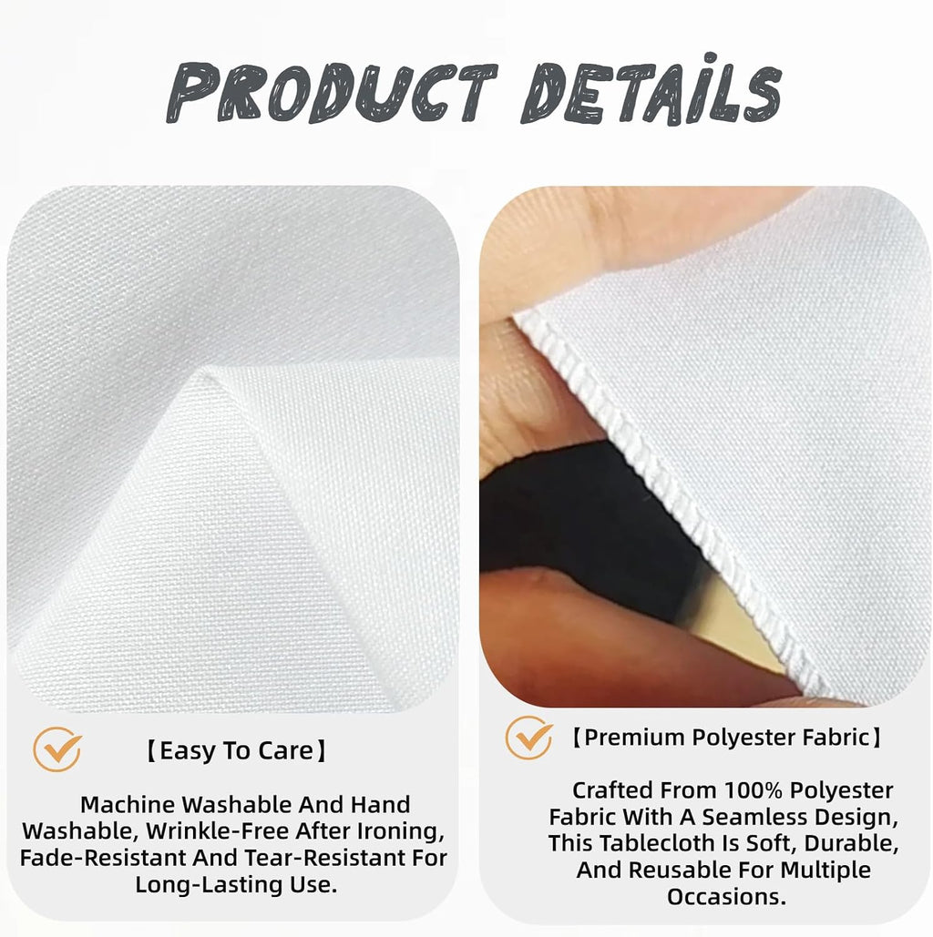 10 Pack White Table Cloths for 8ft Rectangle Tables, 60x126 Inch Tablecloth