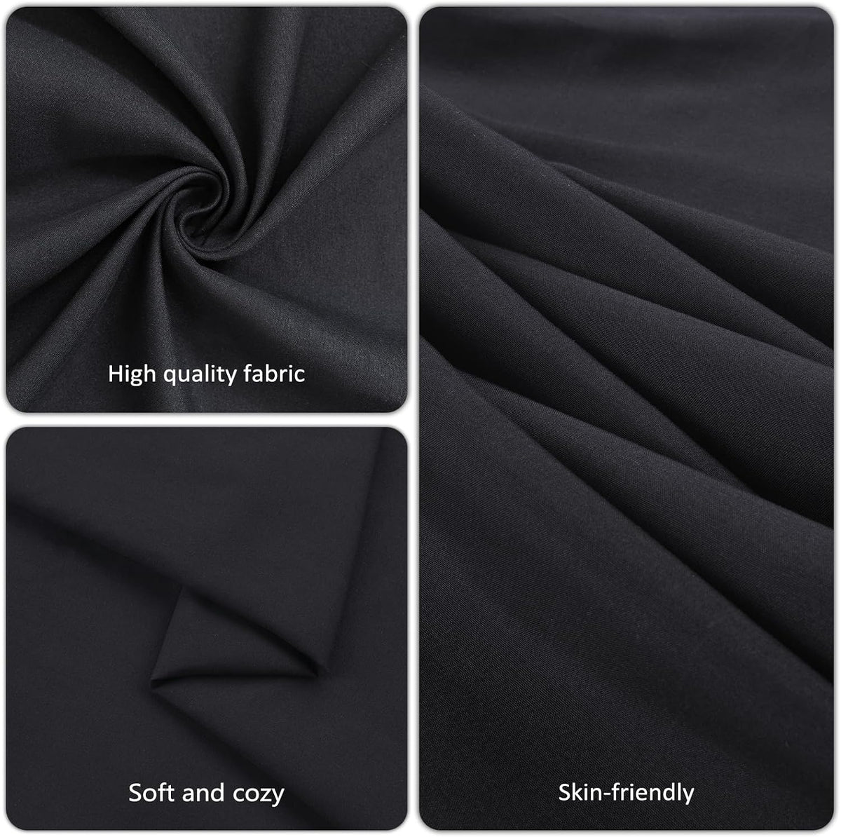 12 Pack 60 x 126 Inch Black Tablecloths for 8 Foot Rectangle Tables