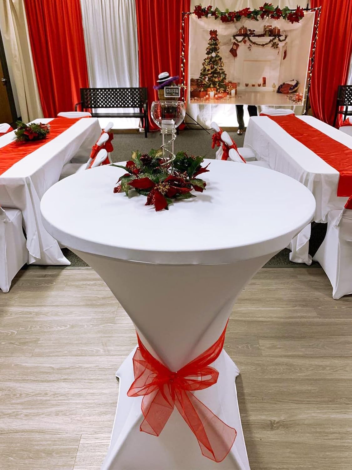 Tina's Cocktail Table Covers White, Cocktail Tablecloth 20 Pack 32x43 Inch