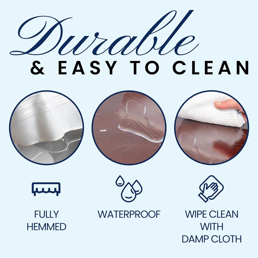 Broder Heavy Duty Clear Plastic Table Cover Protector Rectangle 60x120 – Waterproof, Oil Proof, Wipeable Vinyl Tablecloth Protector, Thick PVC, for Dining Room, Kitchen, Desk, Office, Everyday Use