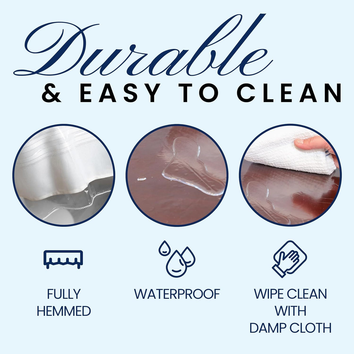 Broder Heavy Duty Clear Plastic Table Cover Protector Rectangle 60x120 – Waterproof, Oil Proof, Wipeable Vinyl Tablecloth Protector, Thick PVC, for Dining Room, Kitchen, Desk, Office, Everyday Use