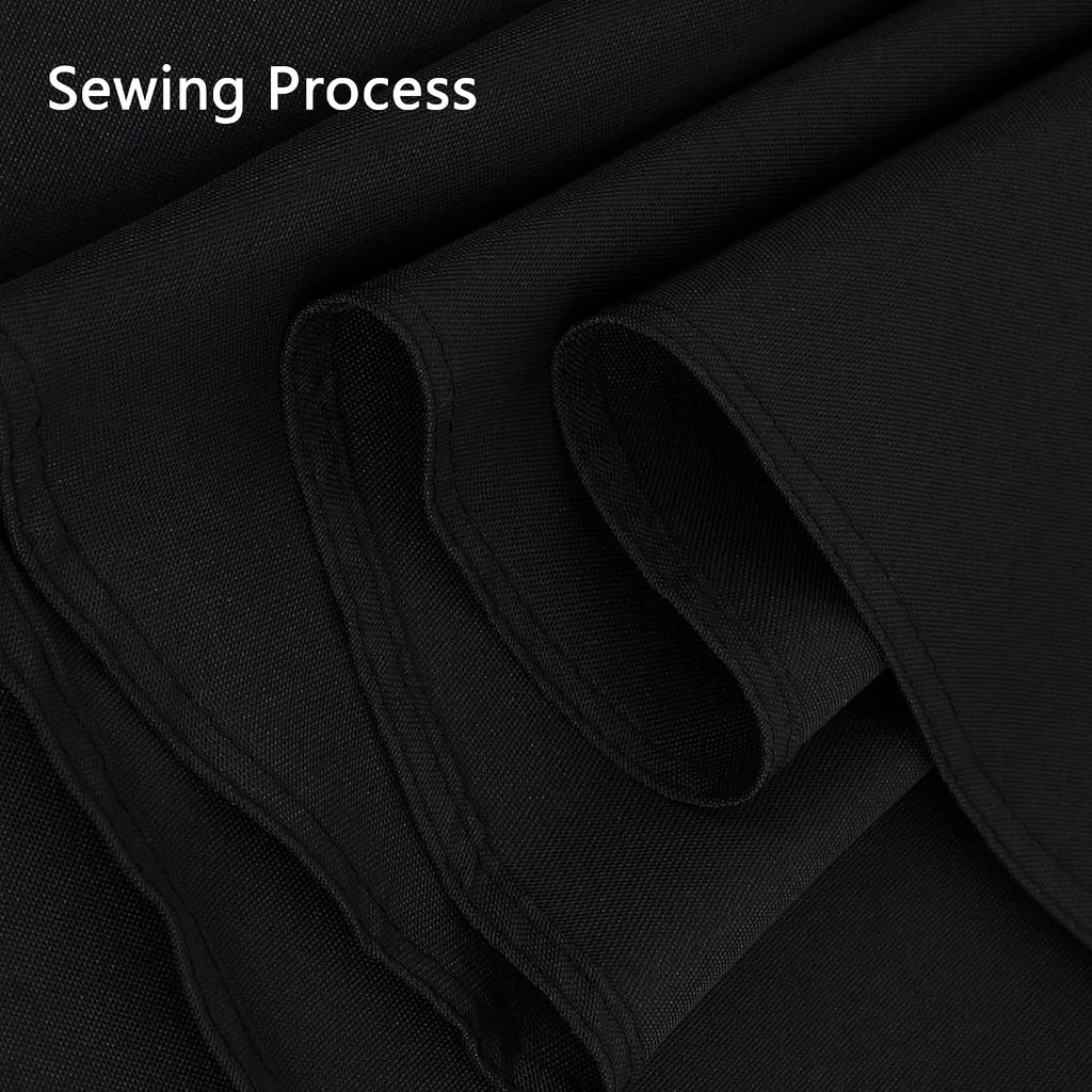 10 Pack Black Round Tablecloths, 120 Inch Stain Resistant and Wrinkle Round Table Clothes, Washable Polyester Table Clothes Cover for Kitchen Dining, Wedding Birthday Party, Buffet Restaurant, Banquet