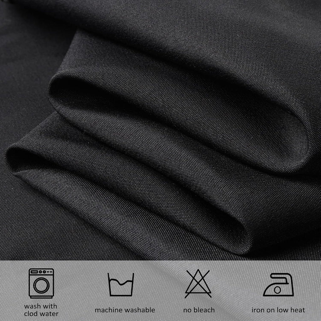 12 Pack 60 x 126 Inch Black Tablecloths for 8 Foot Rectangle Tables