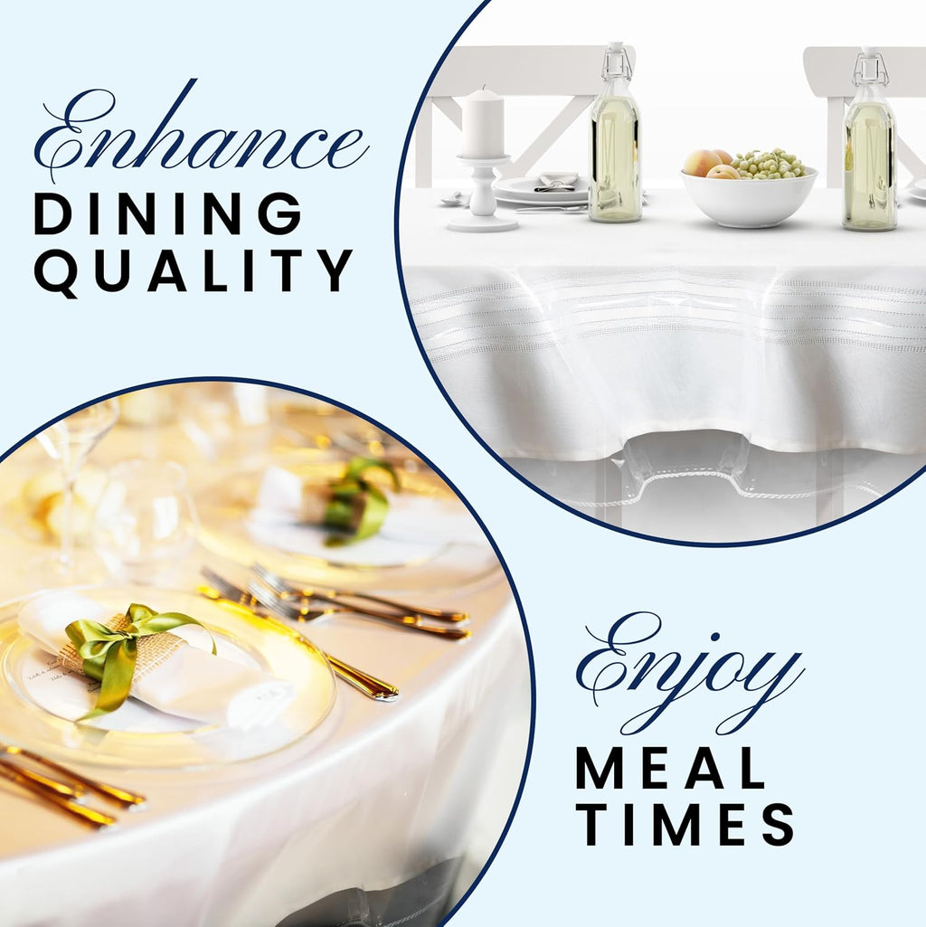 Broder Heavy Duty Clear Plastic Table Cover Protector Rectangle 60x120 – Waterproof, Oil Proof, Wipeable Vinyl Tablecloth Protector, Thick PVC, for Dining Room, Kitchen, Desk, Office, Everyday Use